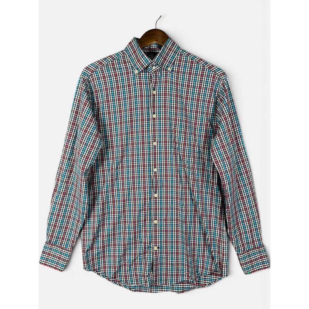 Peter Millar Button Down Men Medium Multicolor Summer Comfort Check Performance